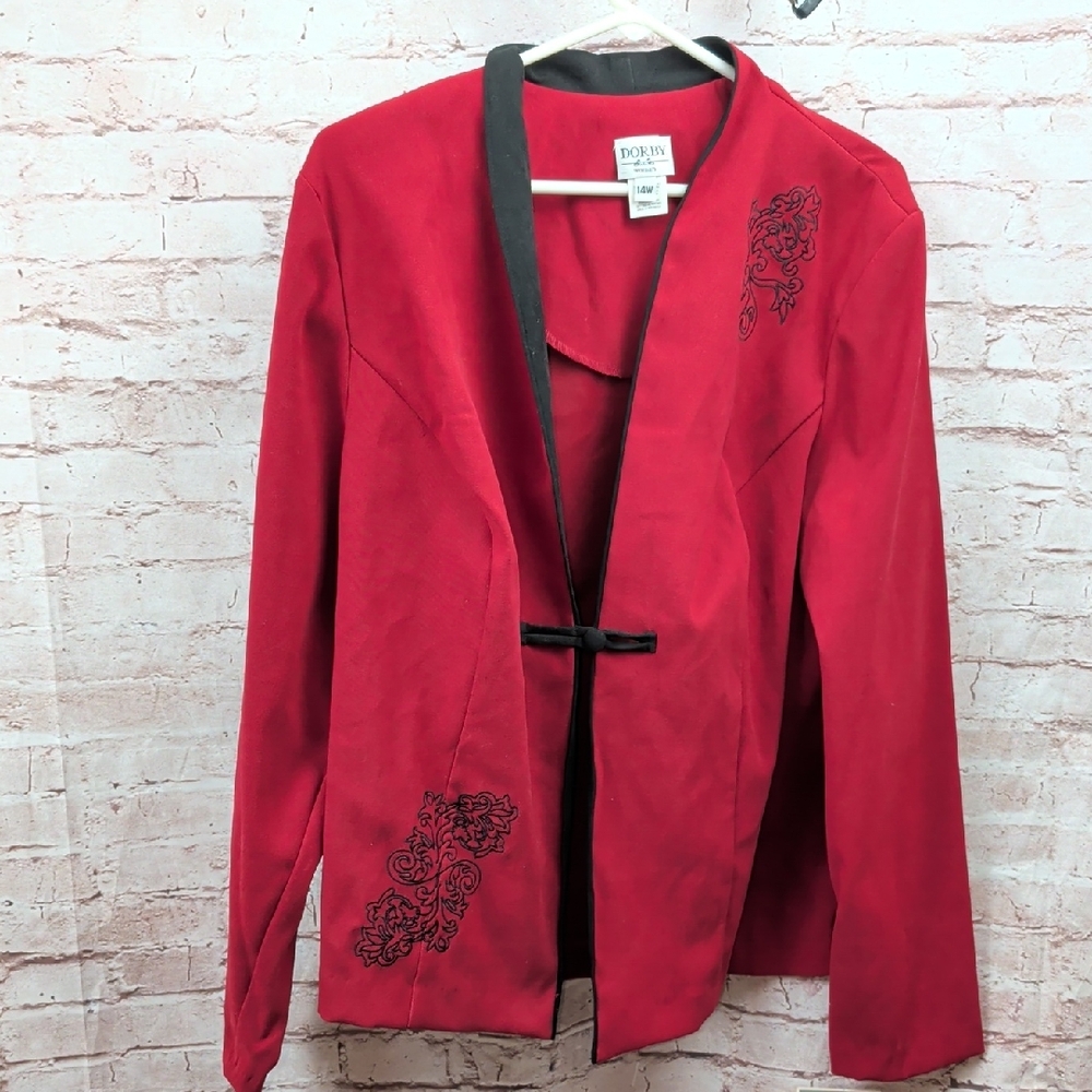 Dorby Red Blazer Jacket 14W New Nwt